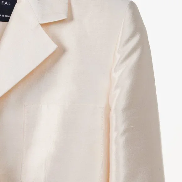 Ron Leal Vintage Classic Off White Raw Silk Blazer - Picture 5 of 9